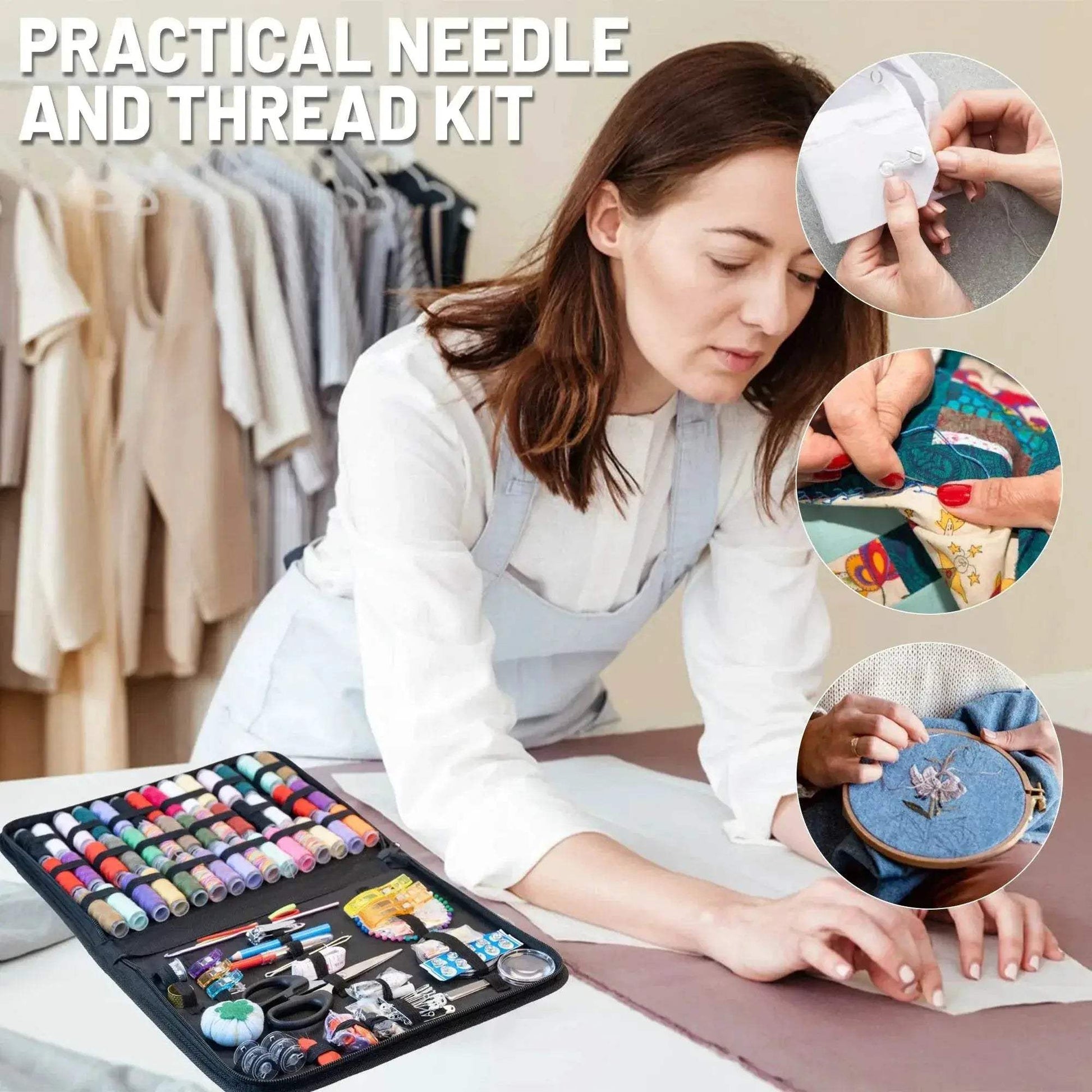 Portable Sewing Kit for Beginners & Professionals Including Needle Thread Scissor Tape Measure Button Sewing Accessories & Tools - ToylandEU