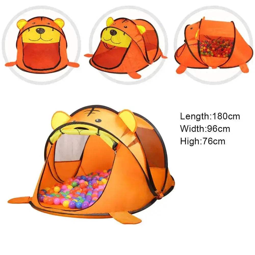 Portable Tiger Kids' Tent Cartoon Animal Play House Indoor Outdoor - ToylandEU