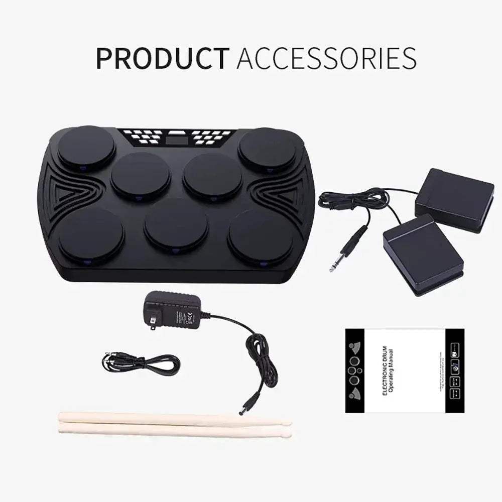 Portable USB Rechargeable Electronic Drum Set With 7 Pads - ToylandEU