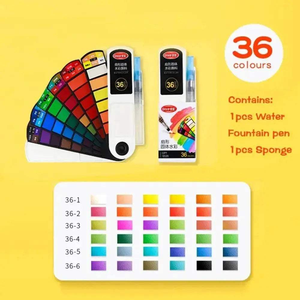 Portable Watercolor Paint Set with Vibrant Colors for Students and Artists - ToylandEU