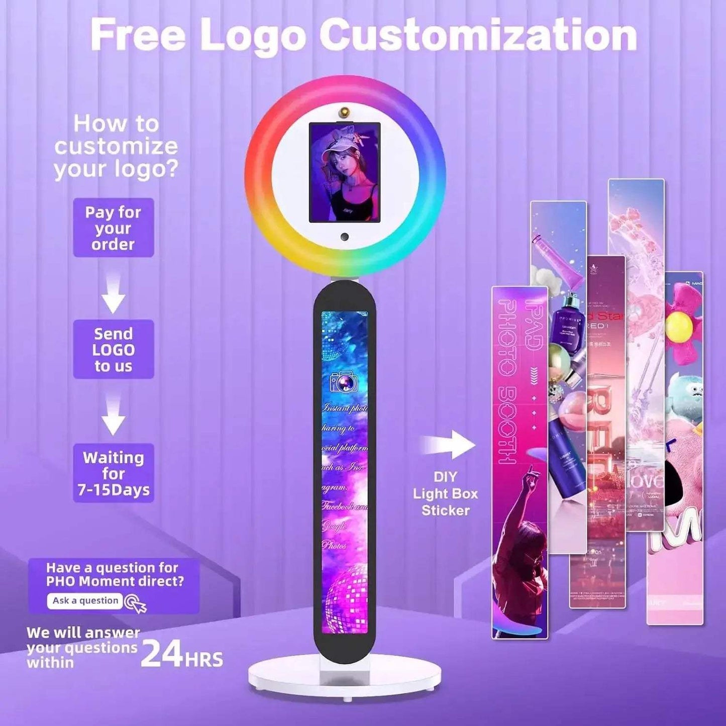 Portable iPad Photo Booth With App Control And RGB Light - ToylandEU