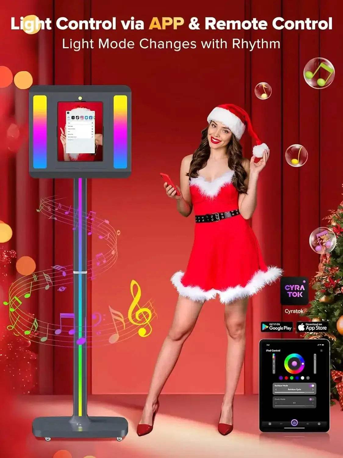 Portable iPad Photo Booth With RGB Lights and Remote Control - ToylandEU