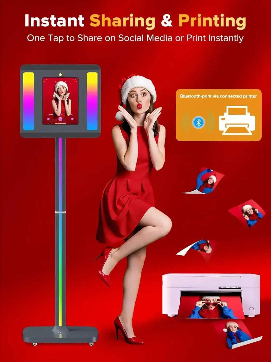 Portable iPad Photo Booth With RGB Lights and Remote Control - ToylandEU