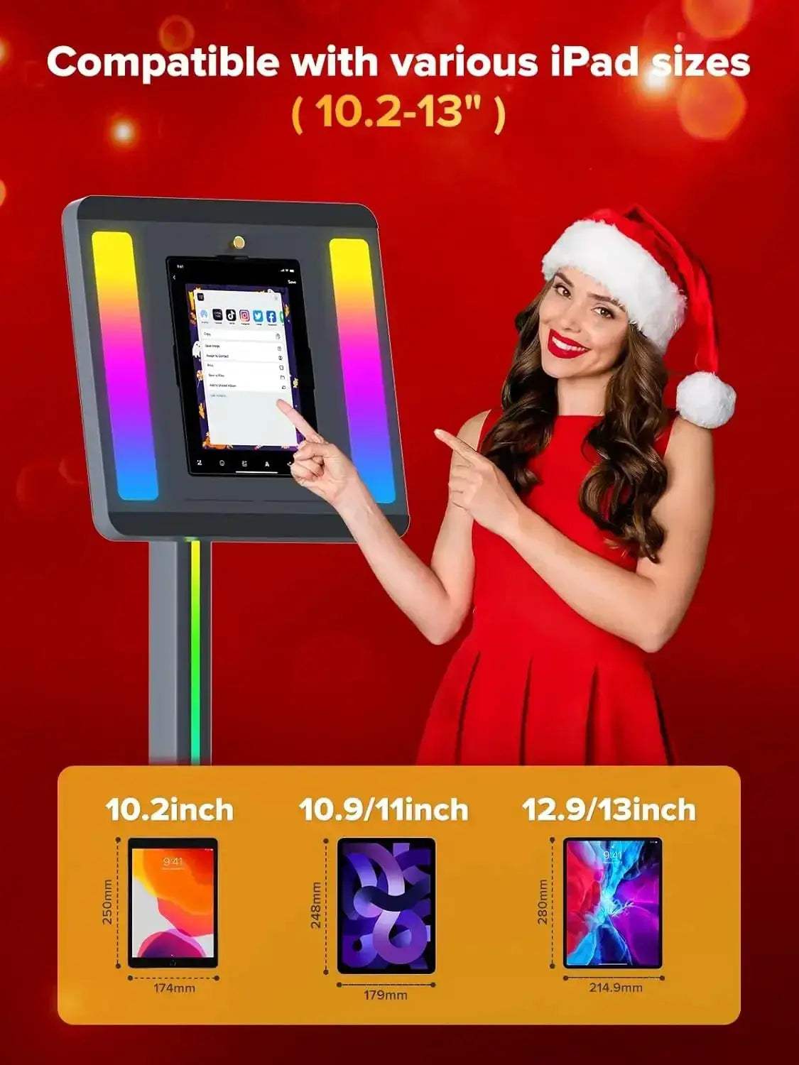 Portable iPad Photo Booth With RGB Lights and Remote Control - ToylandEU