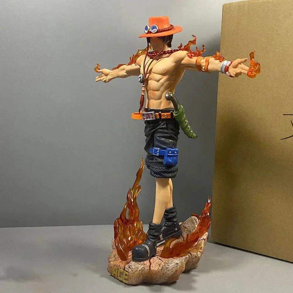 Portgas D. Ace Figure, Iconic Anime Cross Pose One Piece Action Figurines PVC Statues Collectible 28 cm - ToylandEU