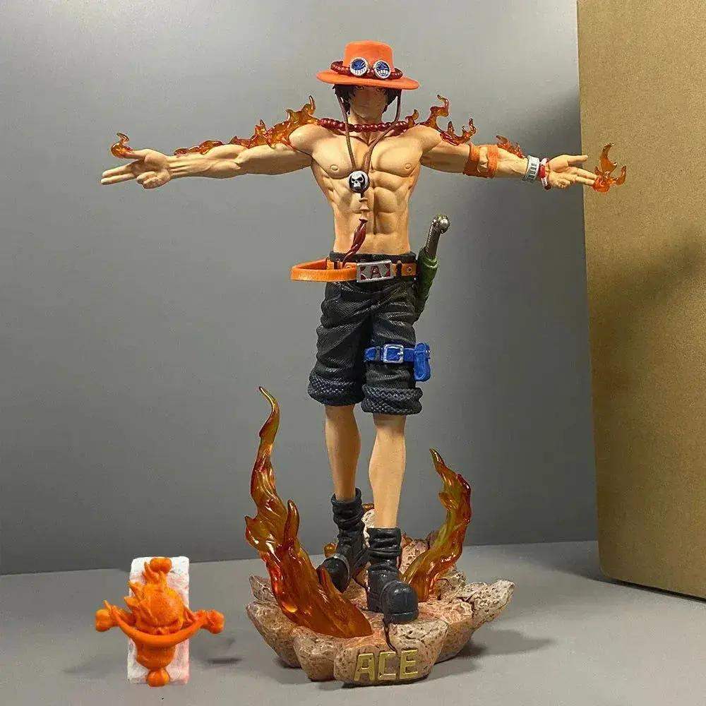 Portgas D. Ace Figure, Iconic Anime Cross Pose One Piece Action Figurines PVC Statues Collectible 28 cm - ToylandEU