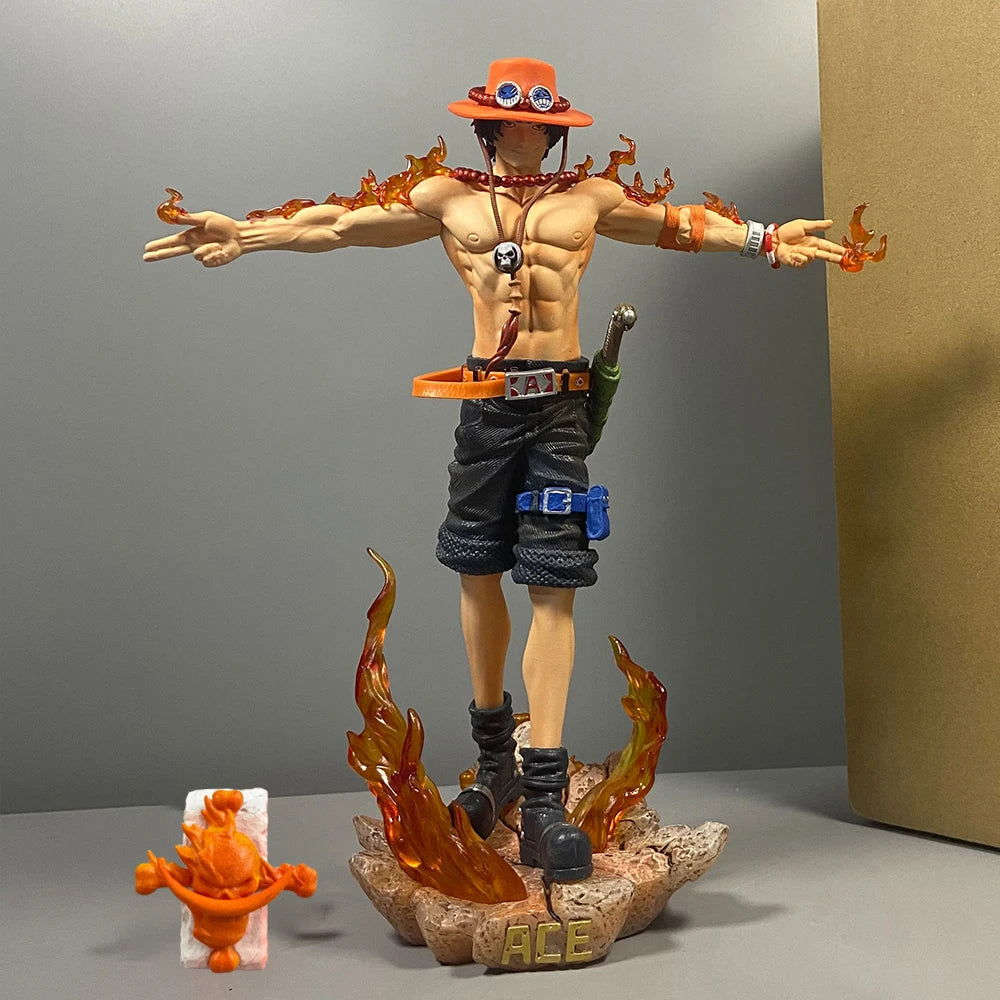 Portgas D Ace One Piece Figure Fiery Cross Pose 28cm