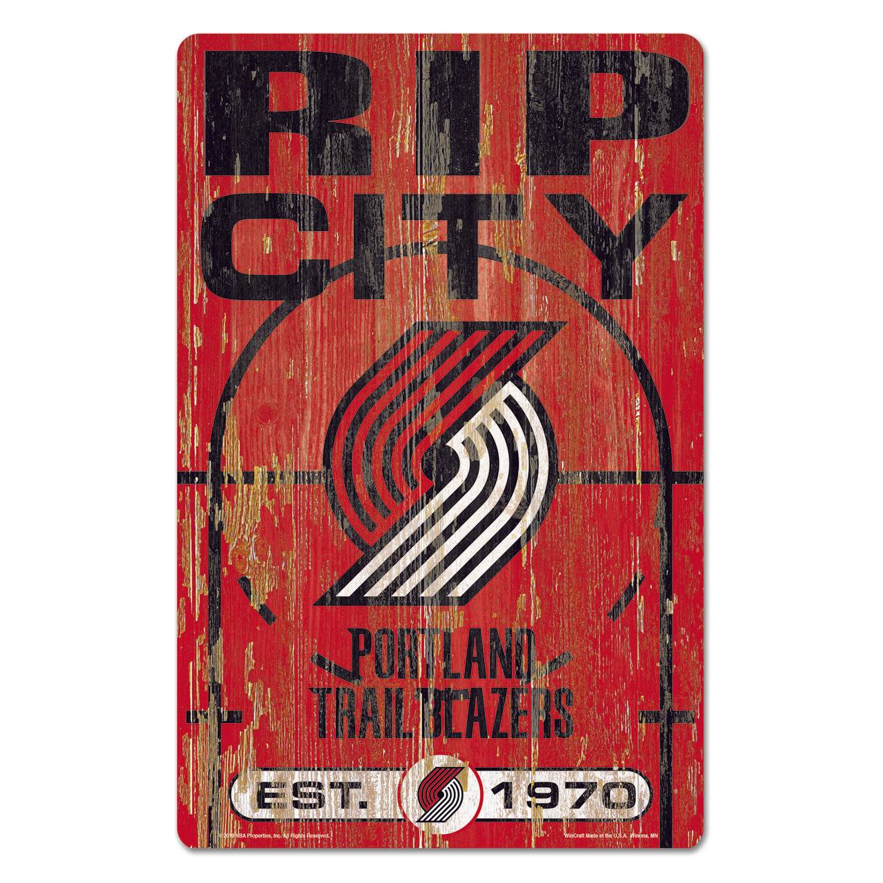 Portland Trail Blazers 11x17 Wood Sign Slogan Design - ToylandEU