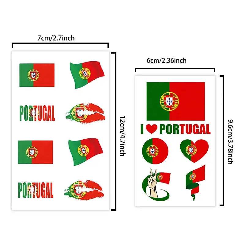 Portugal Flag Temporary Tattoo Waterproof Long Lasting -  ToylandEU™