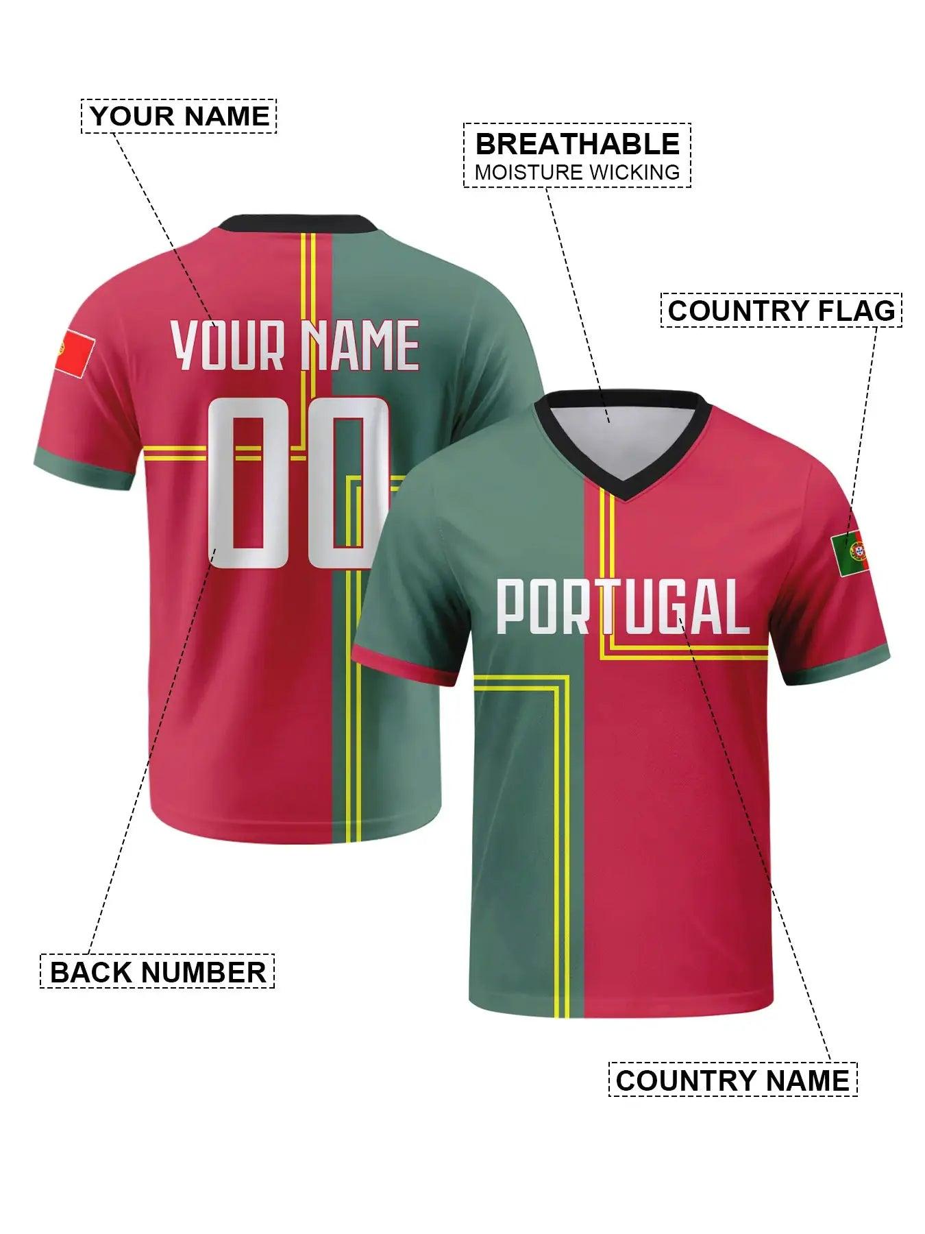  Portugal National Team Soccer Jersey Custom Name -  ToylandEU™