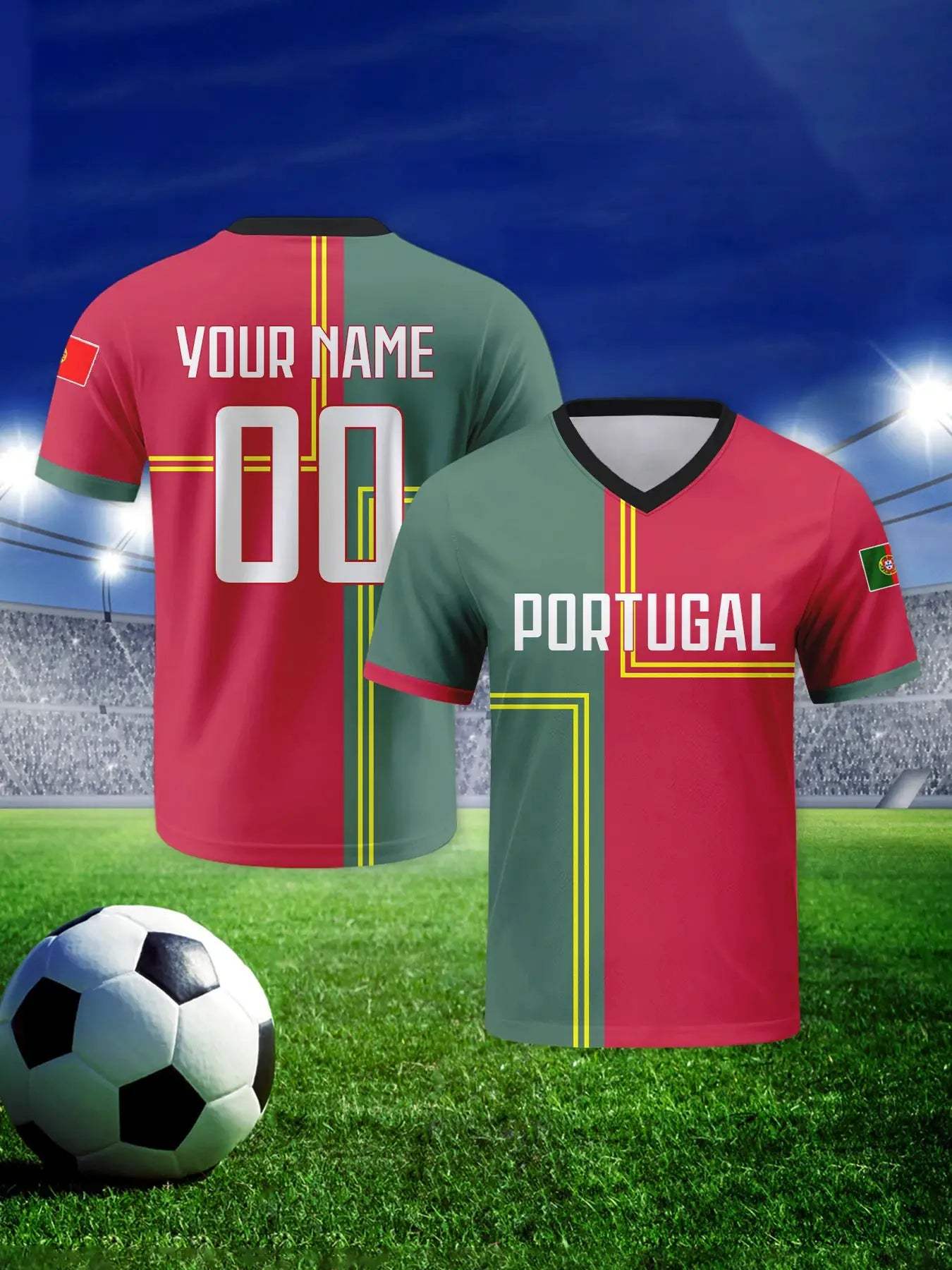  Portugal National Team Soccer Jersey Custom Name -  ToylandEU™