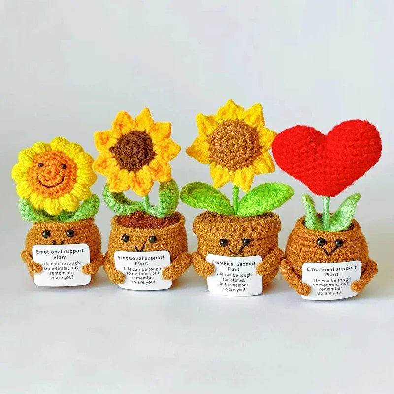 Positive Energy Crochet Sunflower Doll Cacti Mini Gift - ToylandEU