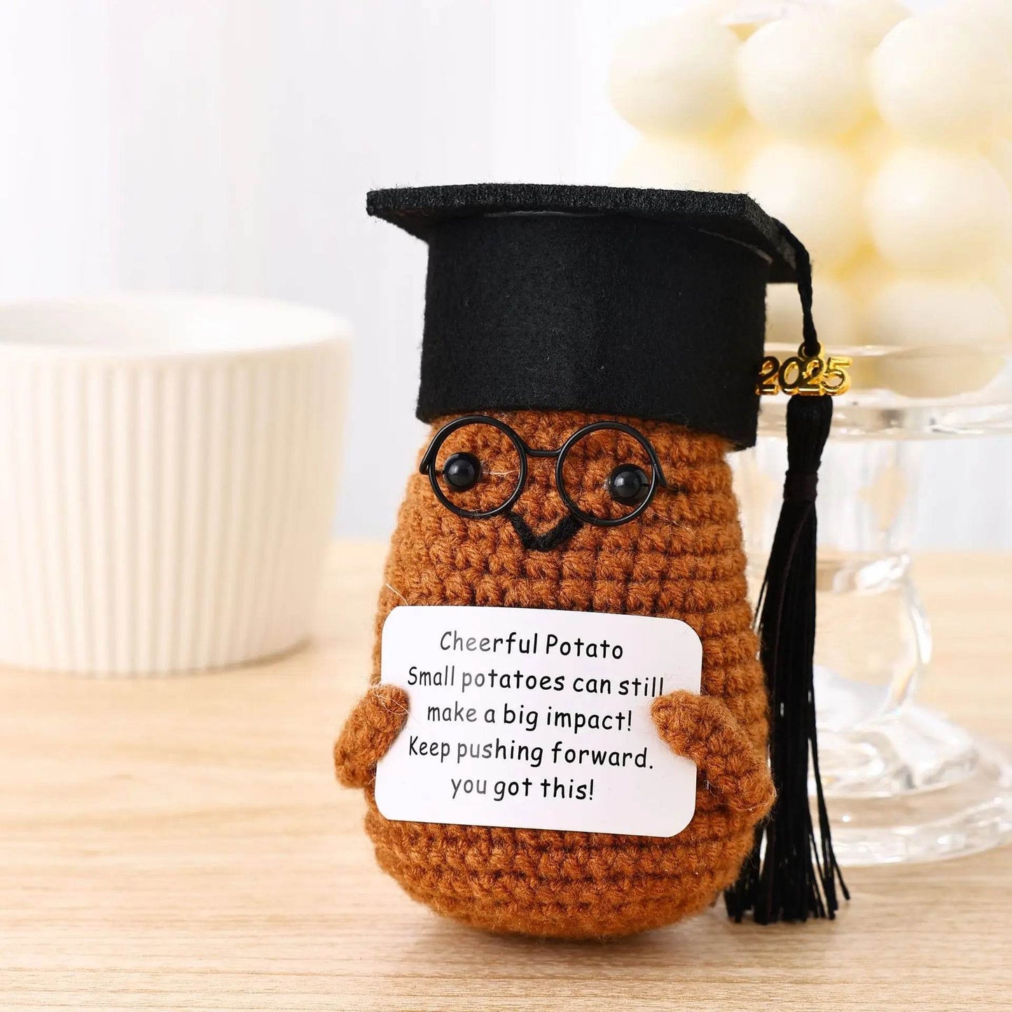 Positive Energy Graduation Hat Glasses Potatoes Home Decor - ToylandEU