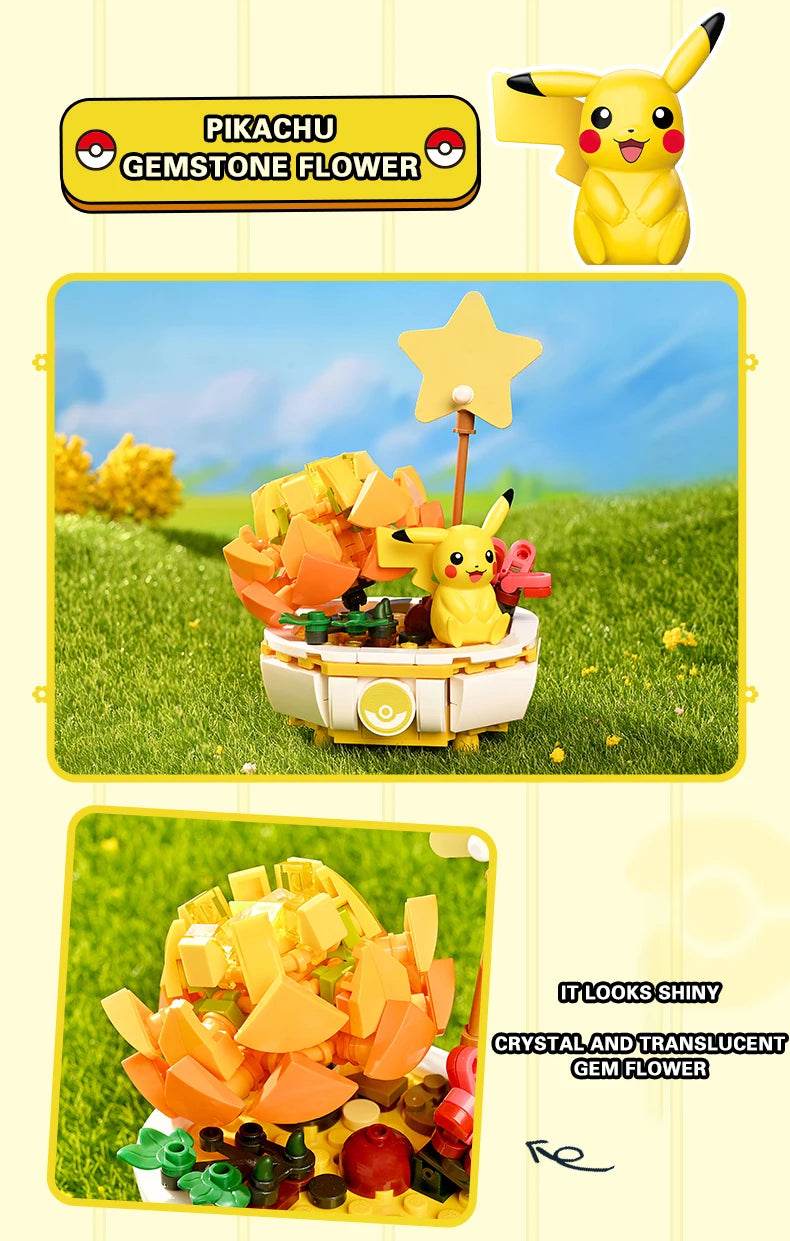 Potted Bonsai Building Blocks Pikachu Charmander Squirtle Model Bricks Toys - ToylandEU