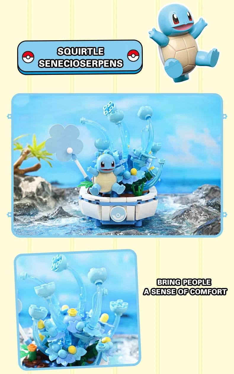 Potted Bonsai Building Blocks Pikachu Charmander Squirtle Model Bricks Toys - ToylandEU