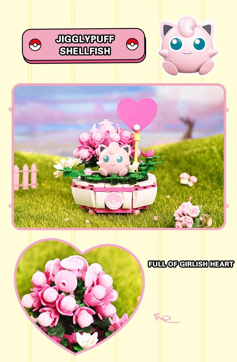 Potted Bonsai Building Blocks Pikachu Charmander Squirtle Model Bricks Toys - ToylandEU