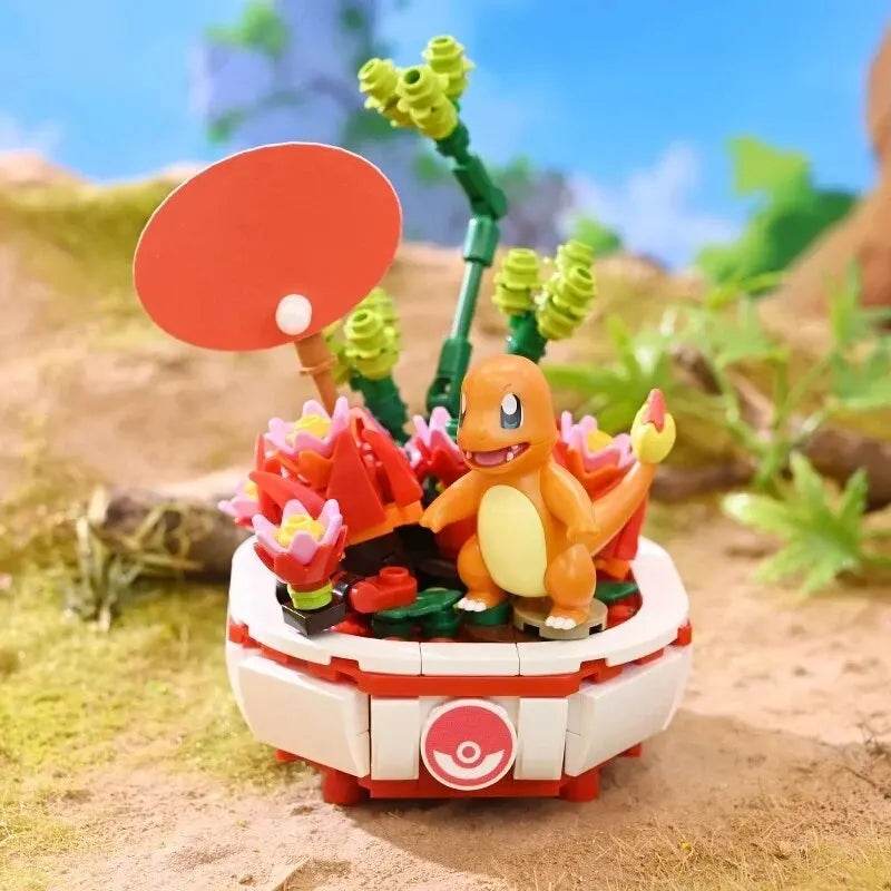 Potted Bonsai Building Blocks Pikachu Charmander Squirtle Model Bricks Toys - ToylandEU