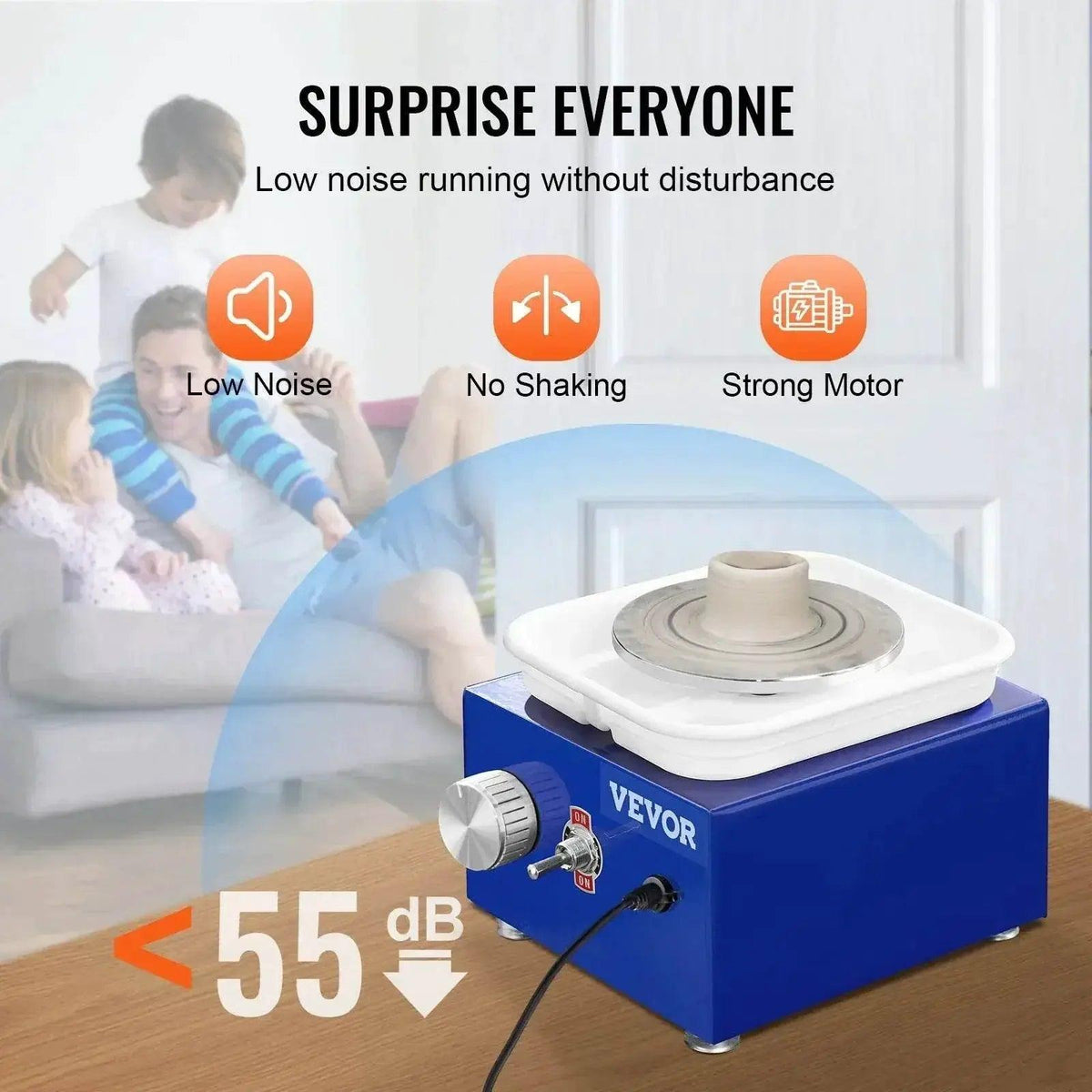  VEVOR 2.6in / 3.9in Mini Pottery Wheel 2 Turntables Machine -  ToylandEU™