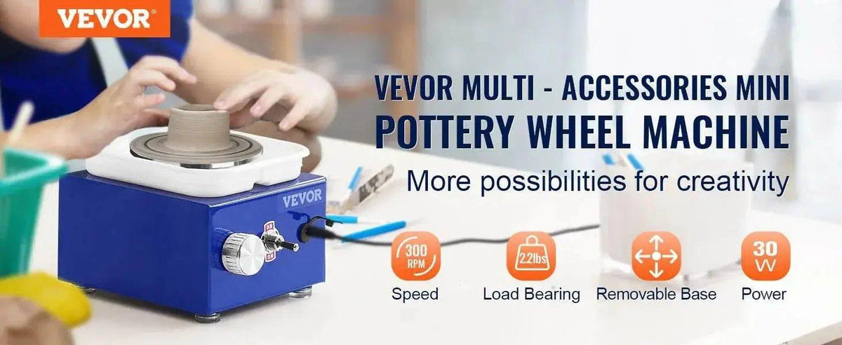  VEVOR 2.6in / 3.9in Mini Pottery Wheel 2 Turntables Machine -  ToylandEU™