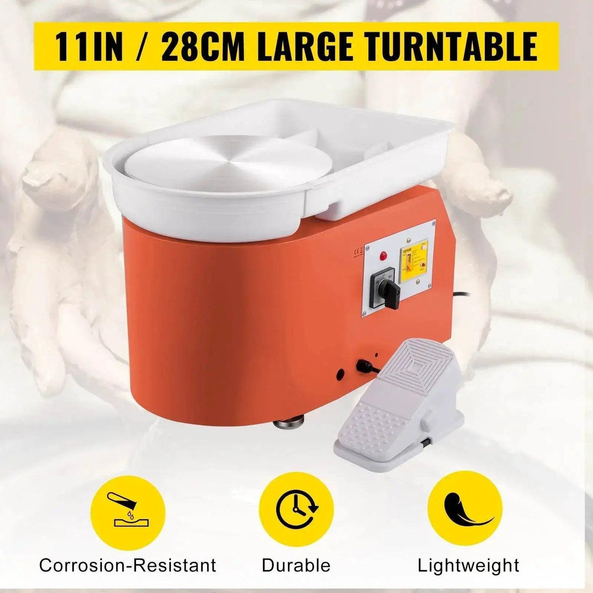  VEVOR Electric Pottery Wheel Machine 28cm 350W Foot Pedal -  ToylandEU™