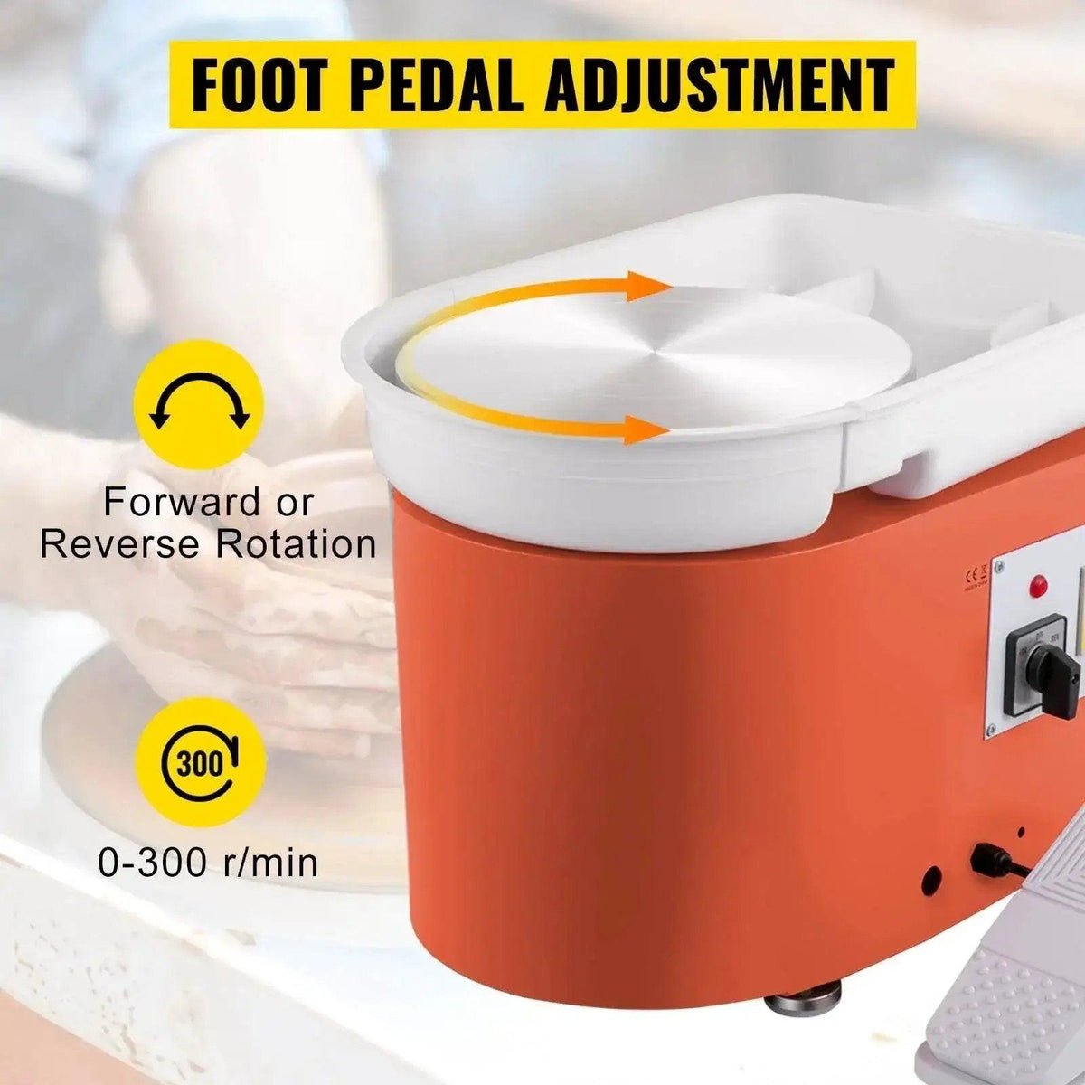  VEVOR Electric Pottery Wheel Machine 28cm 350W Foot Pedal -  ToylandEU™