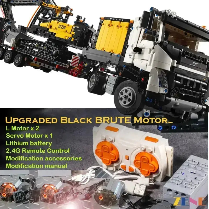 MOC Power Functions Kit for LEGO Volvo FMX Truck & EC230 Electric Excavator #42175 Motorized - ToylandEU