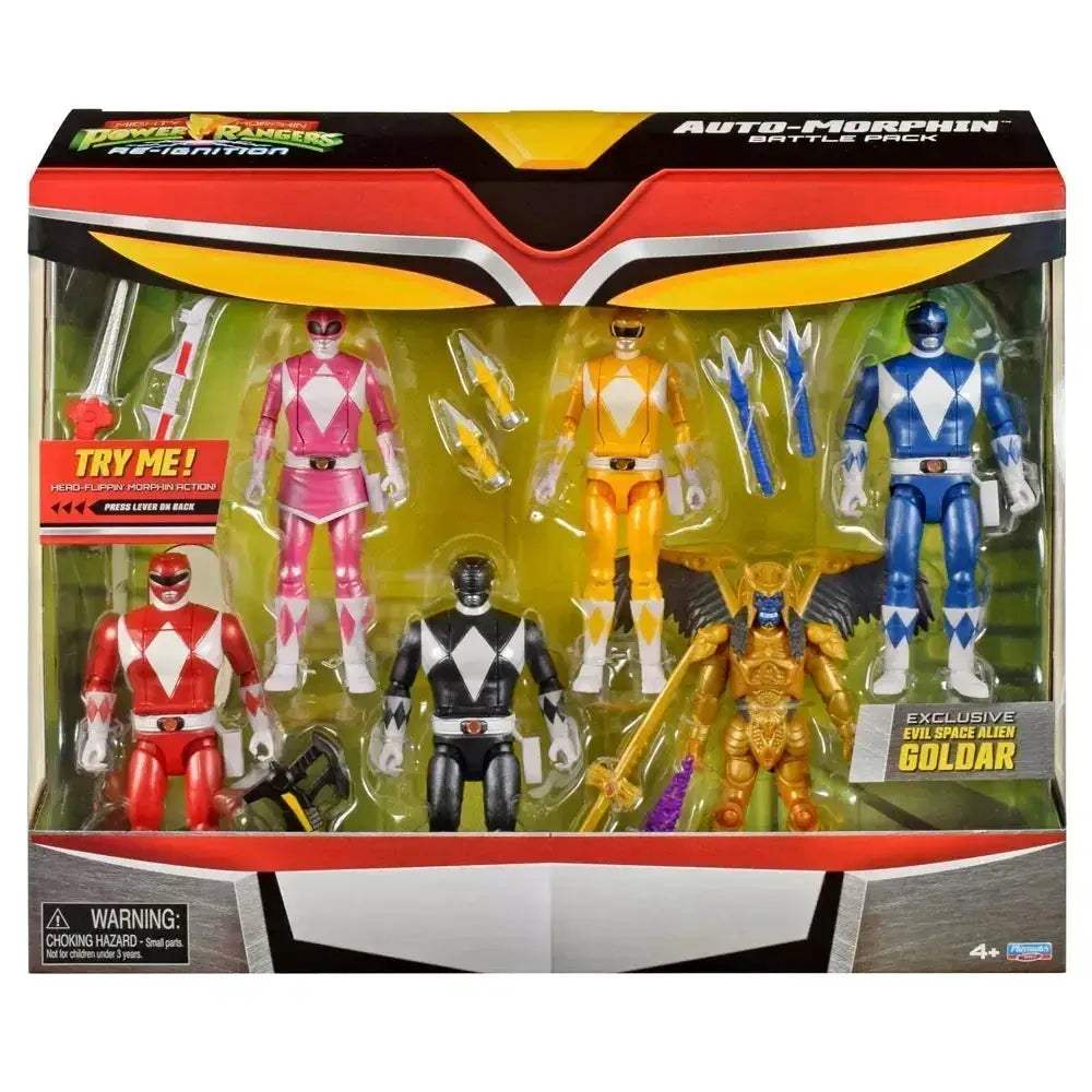 Power Rangers Auto Morphin 6Pk Battle Set With Exclusive Goldar - ToylandEU