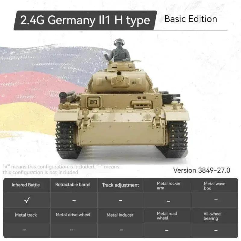  Powerful RC Tank German Type 3H Metal Tracks Toyland EU -  ToylandEU™