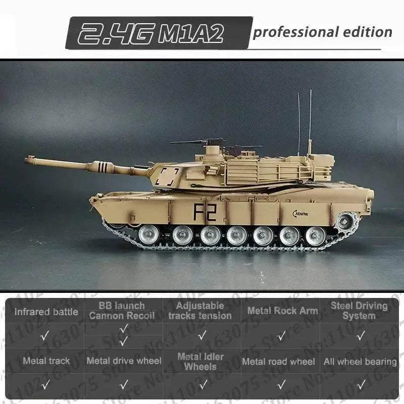  Powerful RC Tank M1A2 Abrams 360 Turret Toyland EU -  ToylandEU™