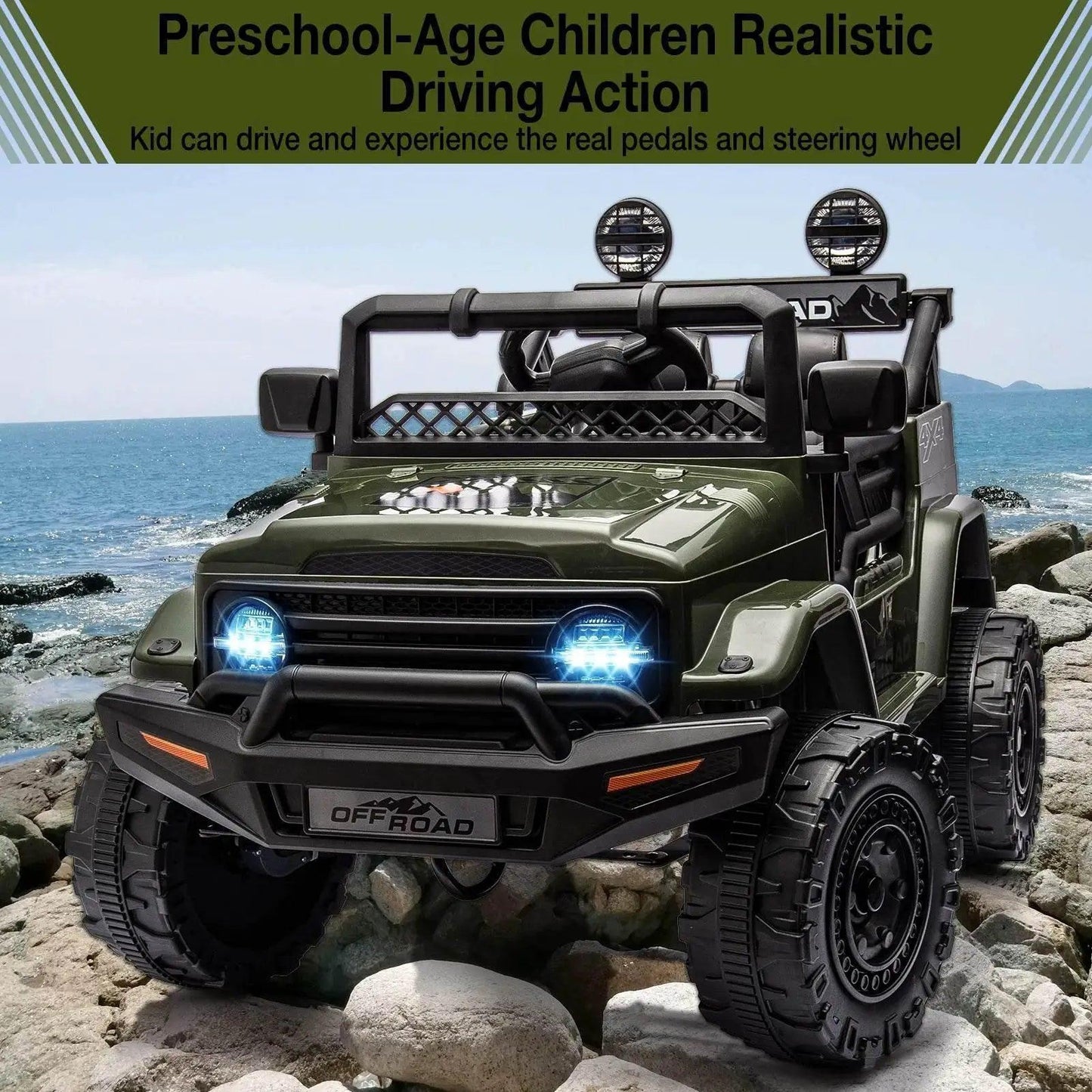  Powerful Ride On Truck 12V RC Lights Toyland EU -  ToylandEU™
