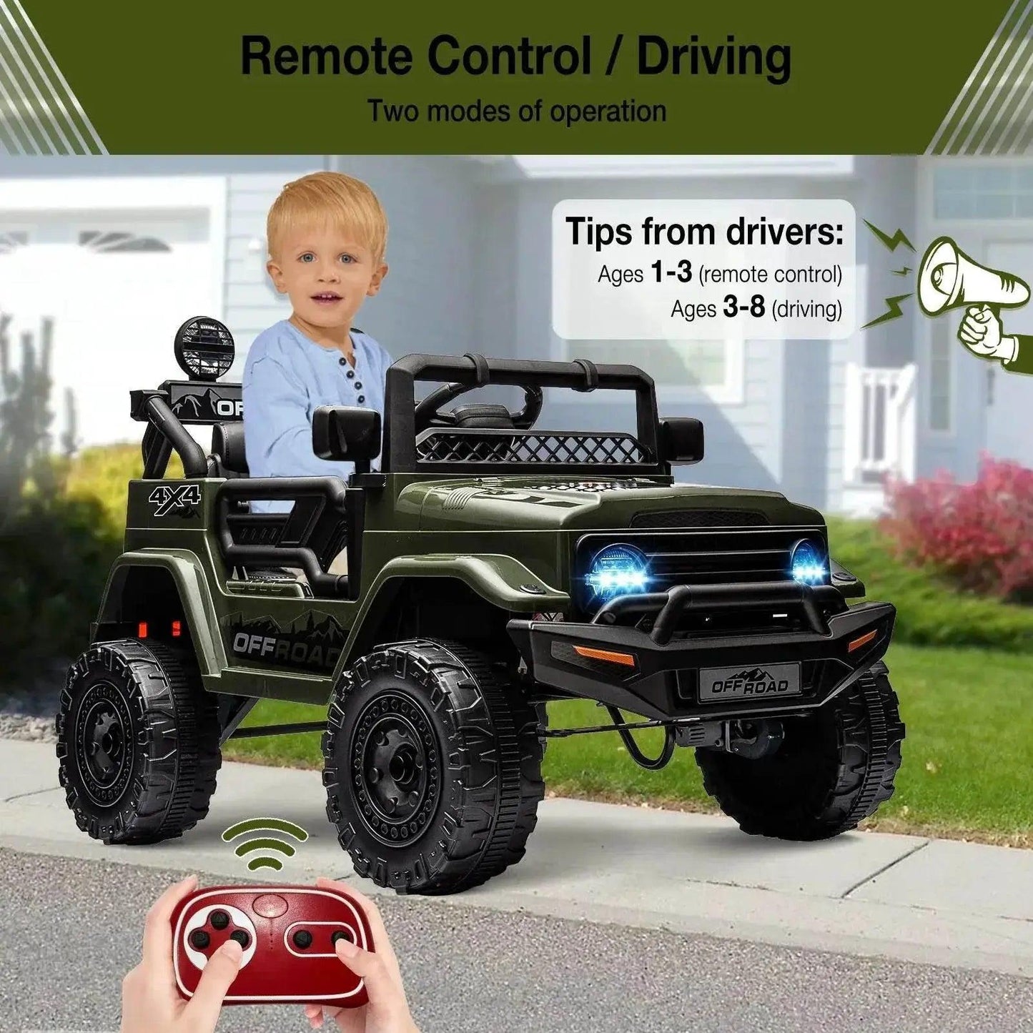  Powerful Ride On Truck 12V RC Lights Toyland EU -  ToylandEU™