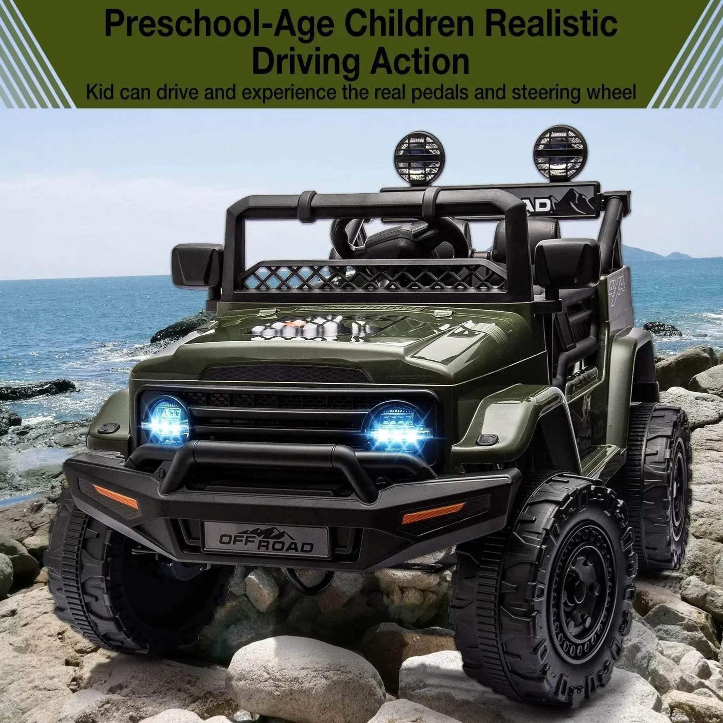  Powerful Ride On Truck 12V RC Lights Toyland EU -  ToylandEU™