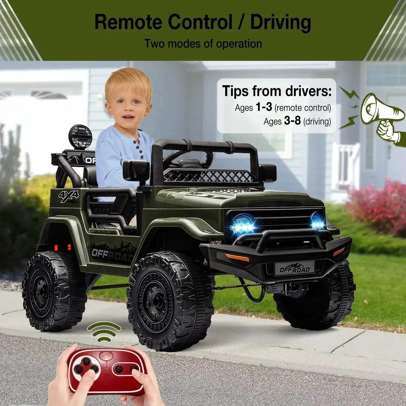  Powerful Ride On Truck 12V RC Lights Toyland EU -  ToylandEU™