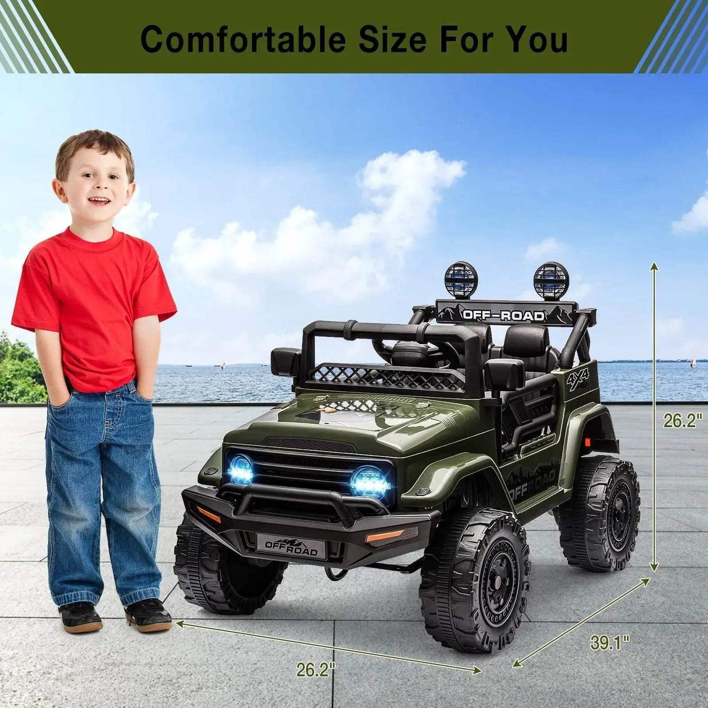  Powerful Ride On Truck 12V RC Lights Toyland EU -  ToylandEU™