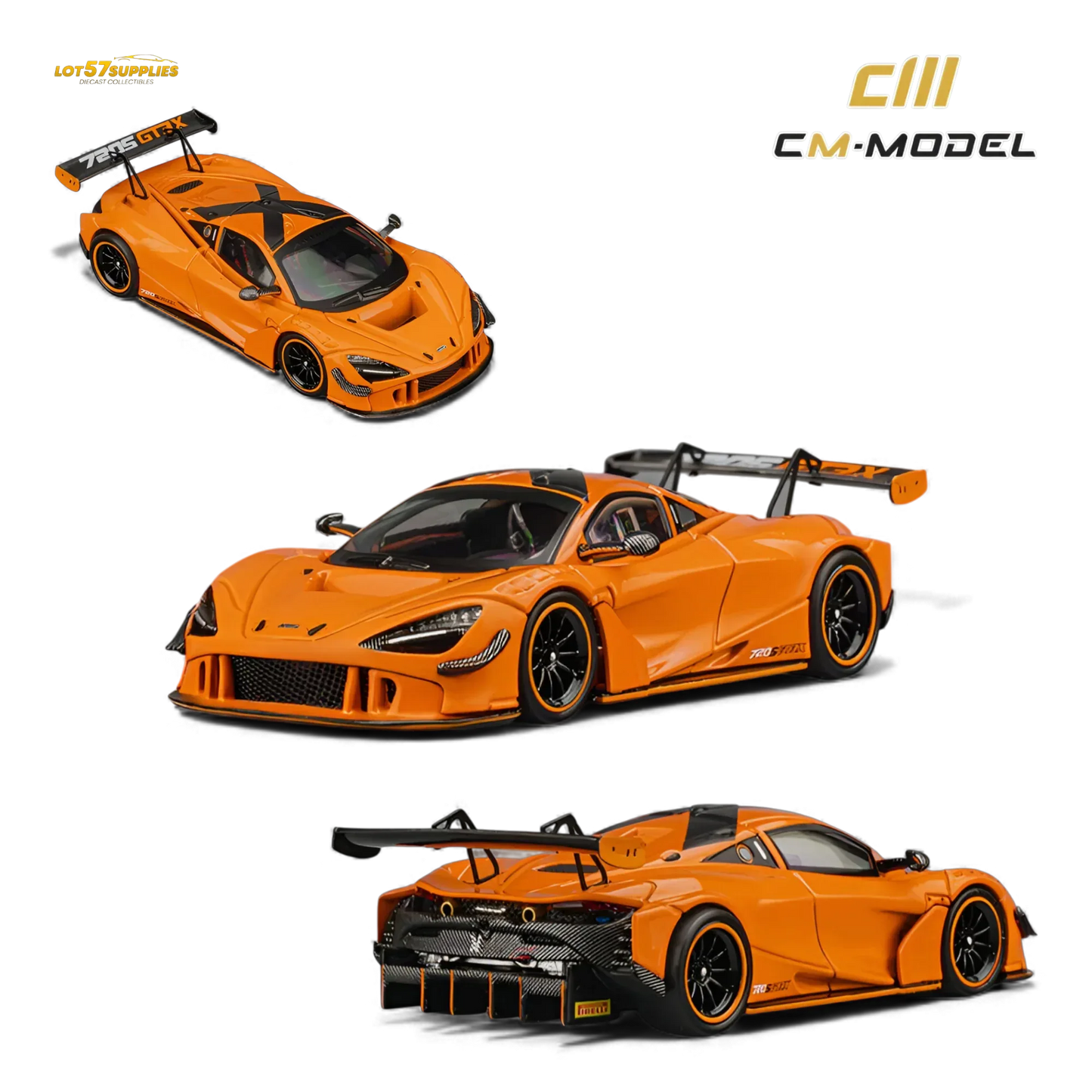 CM Model McLaren 720S GT3X Diecast Papaya Orange Limited Preorder - ToylandEU