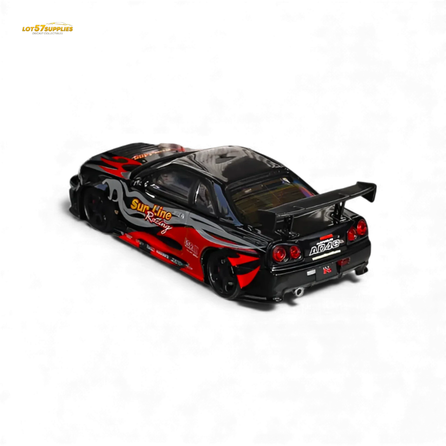 (Pre-Order) Fuji Skyline R34 GT-R Nismo Z-Tune Black Red Flame 1:64 - ToylandEU