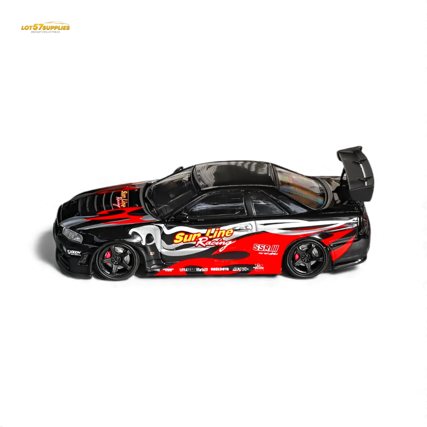 (Pre-Order) Fuji Skyline R34 GT-R Nismo Z-Tune Black Red Flame 1:64 - ToylandEU