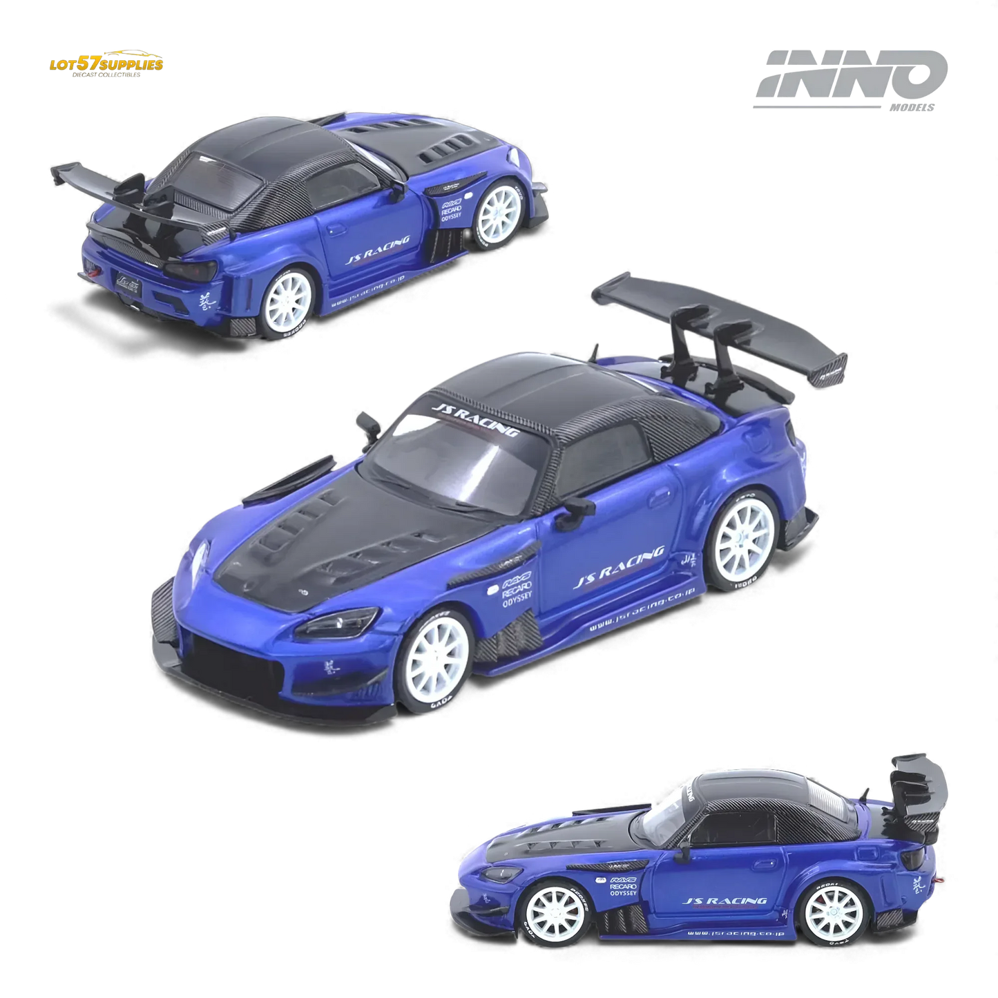 (Pre-Order) INNO64 Honda S2000 J's Racing Blue 1:64 - ToylandEU