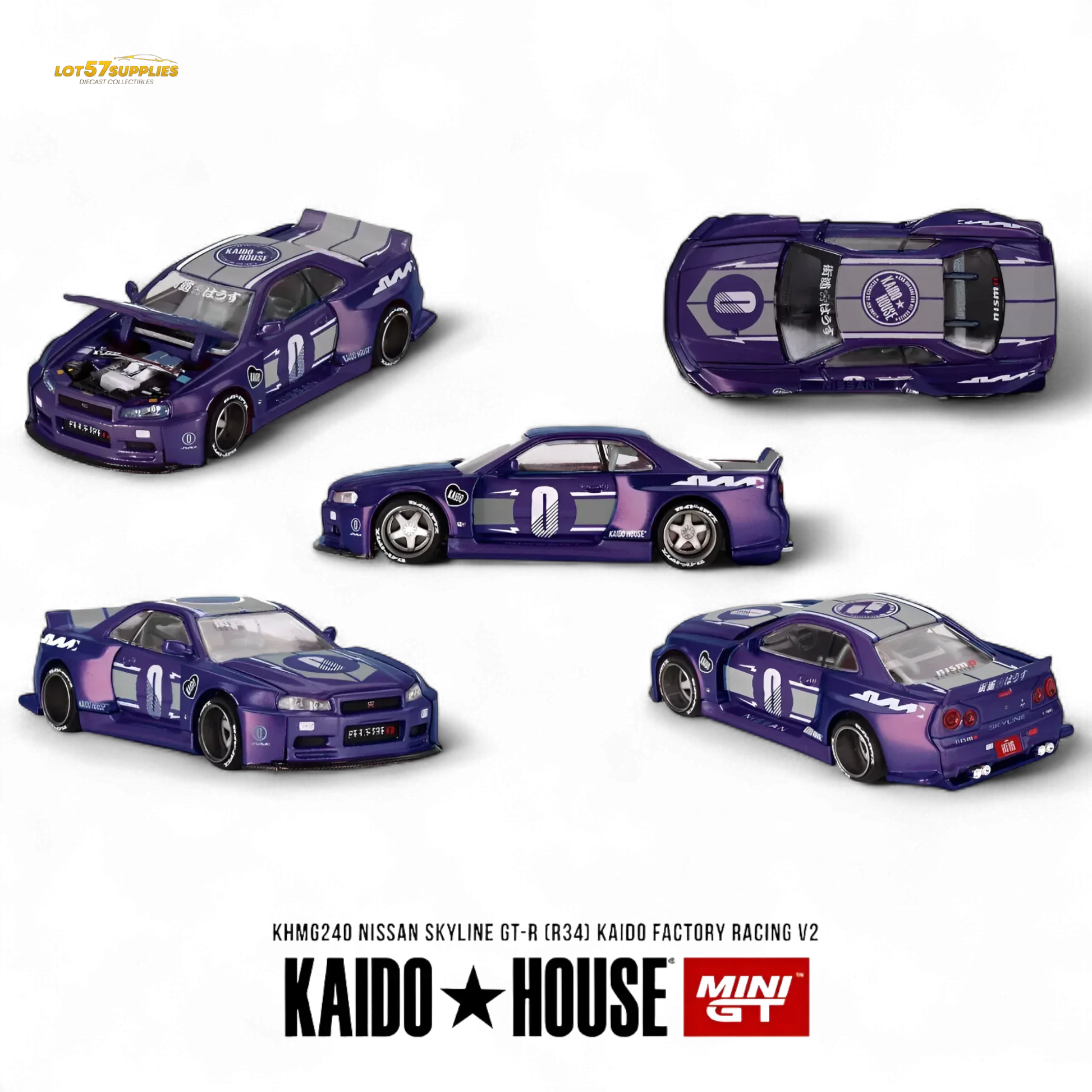 (Pre-Order) KAIDO Nissan Skyline GT-R R34 Racing Factory V2 1:64 - ToylandEU