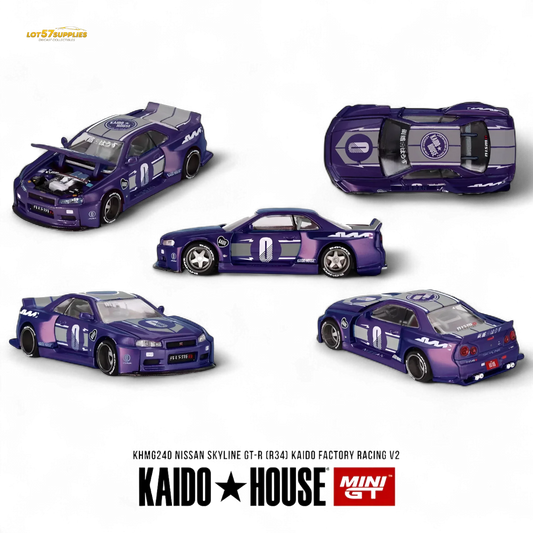 (Pre-Order) KAIDO Nissan Skyline GT-R R34 Racing Factory V2 1:64 - ToylandEU