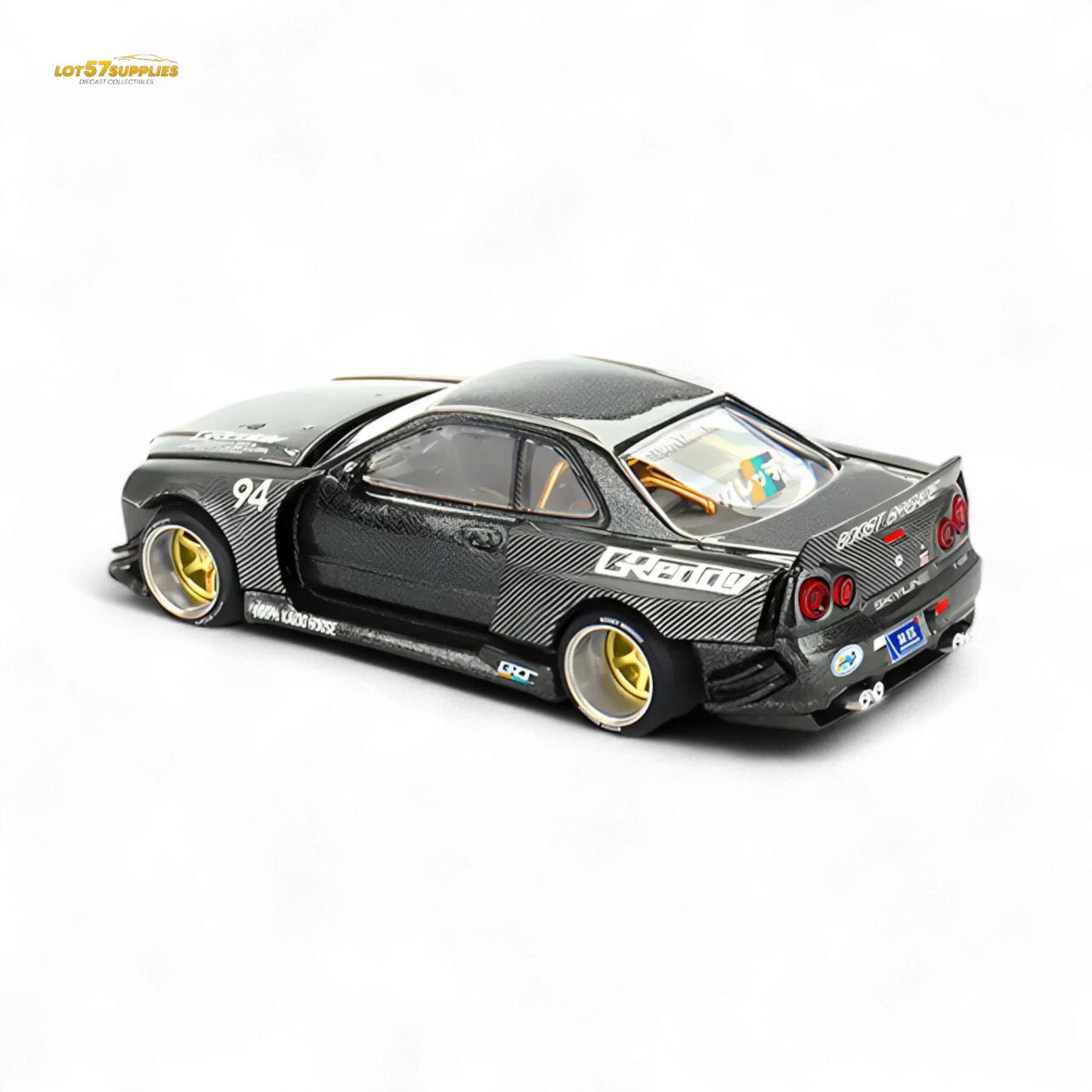 (Pre-Order) Kaido House x Mini GT Nissan Skyline GT-R (R34) Kaido Works GReddy V2 - Black w/ Carbon 1:64 - ToylandEU