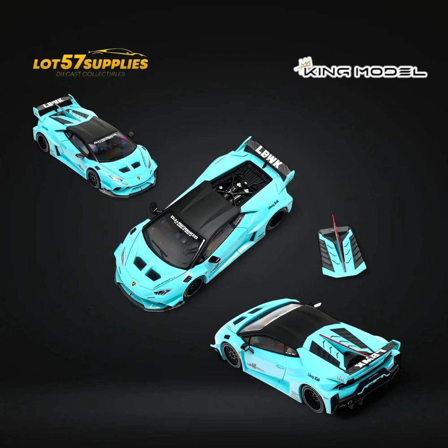 (Pre-Order) King Model LBWK Huracan - Metallic Tiffany Blue 1:64 - ToylandEU