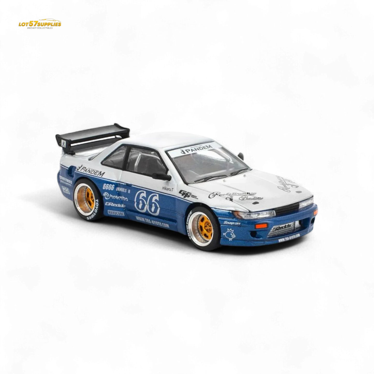 (Pre-Order) PopRace Pandem Silvia S13 Moontech Blue 1:64 - ToylandEU