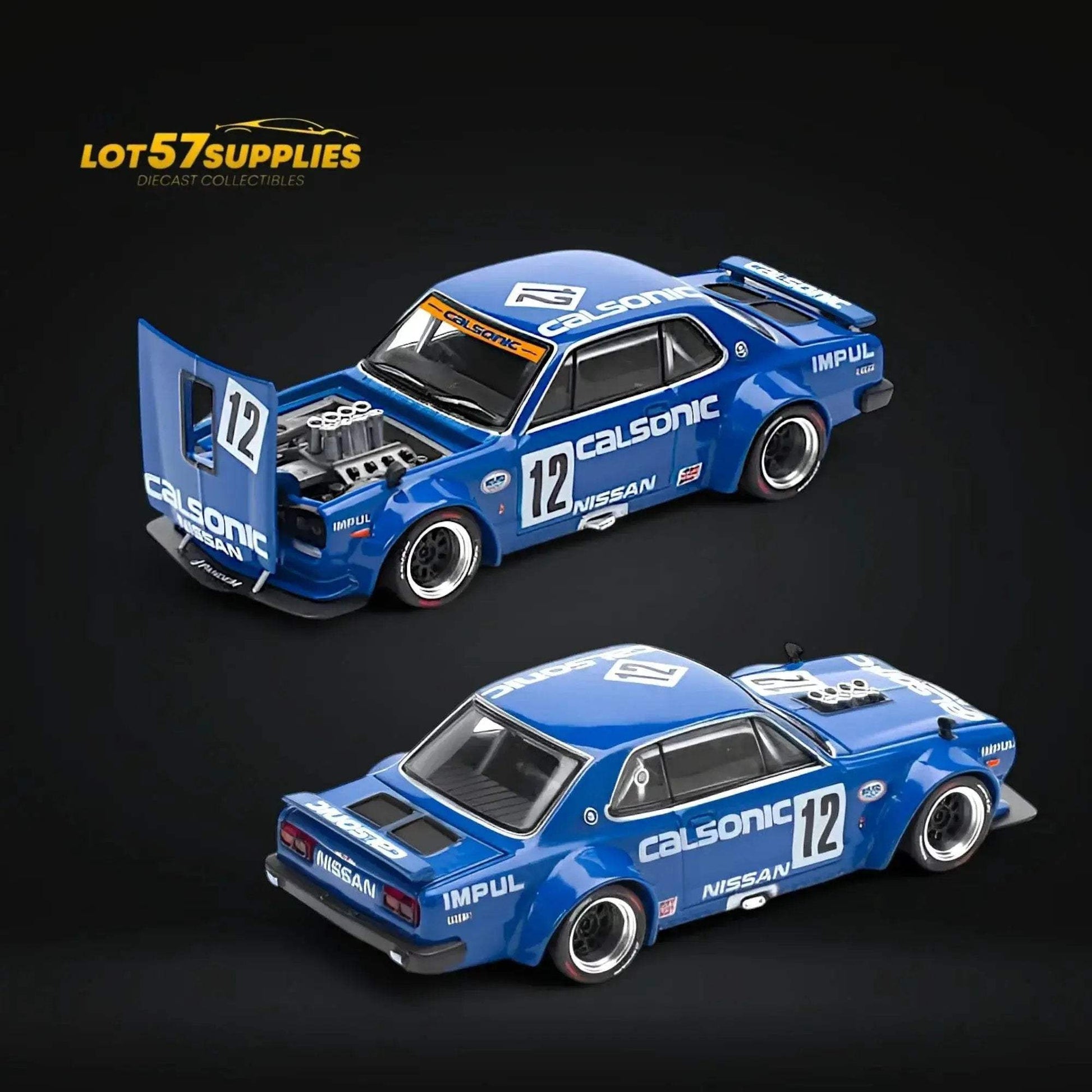 (Pre-Order) PopRace Skyline GT-R V8 Drift (Hakosuka) - Calsonic Blue 1:64 - ToylandEU