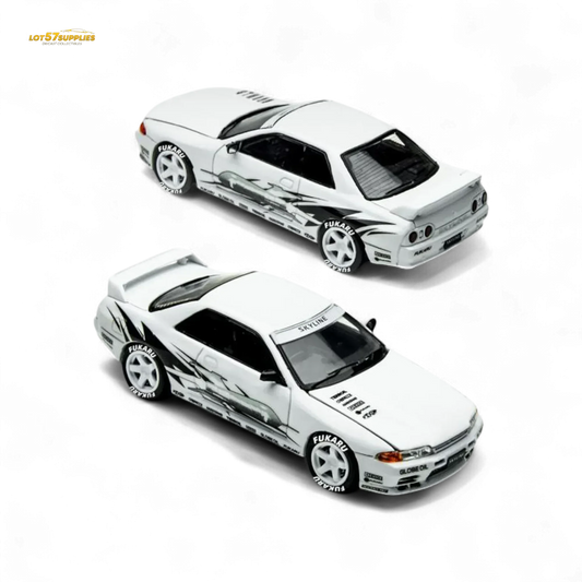 (Pre-Order) TimeMicro Skyline GT-R R32 Los Santos Drift - White 1/64 - ToylandEU