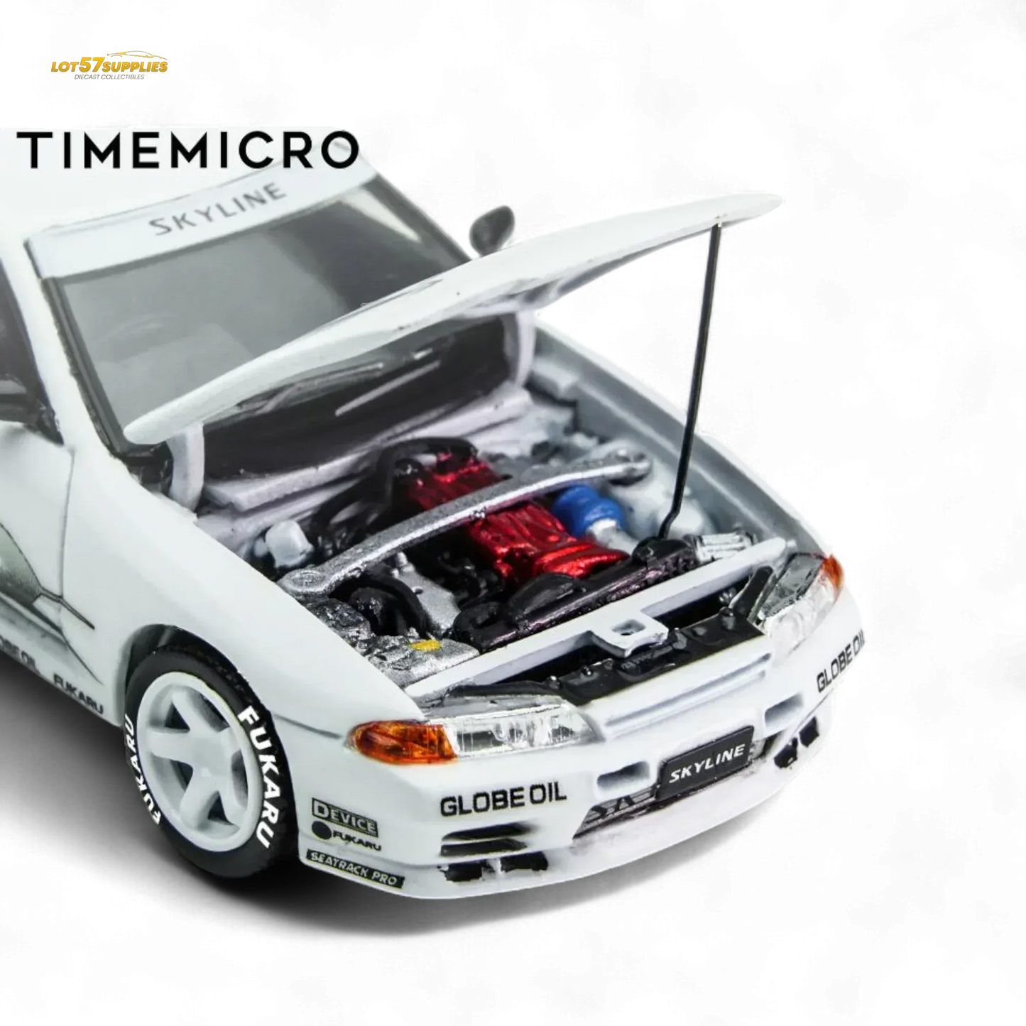 (Pre-Order) TimeMicro Skyline GT-R R32 Los Santos Drift - White 1/64 - ToylandEU