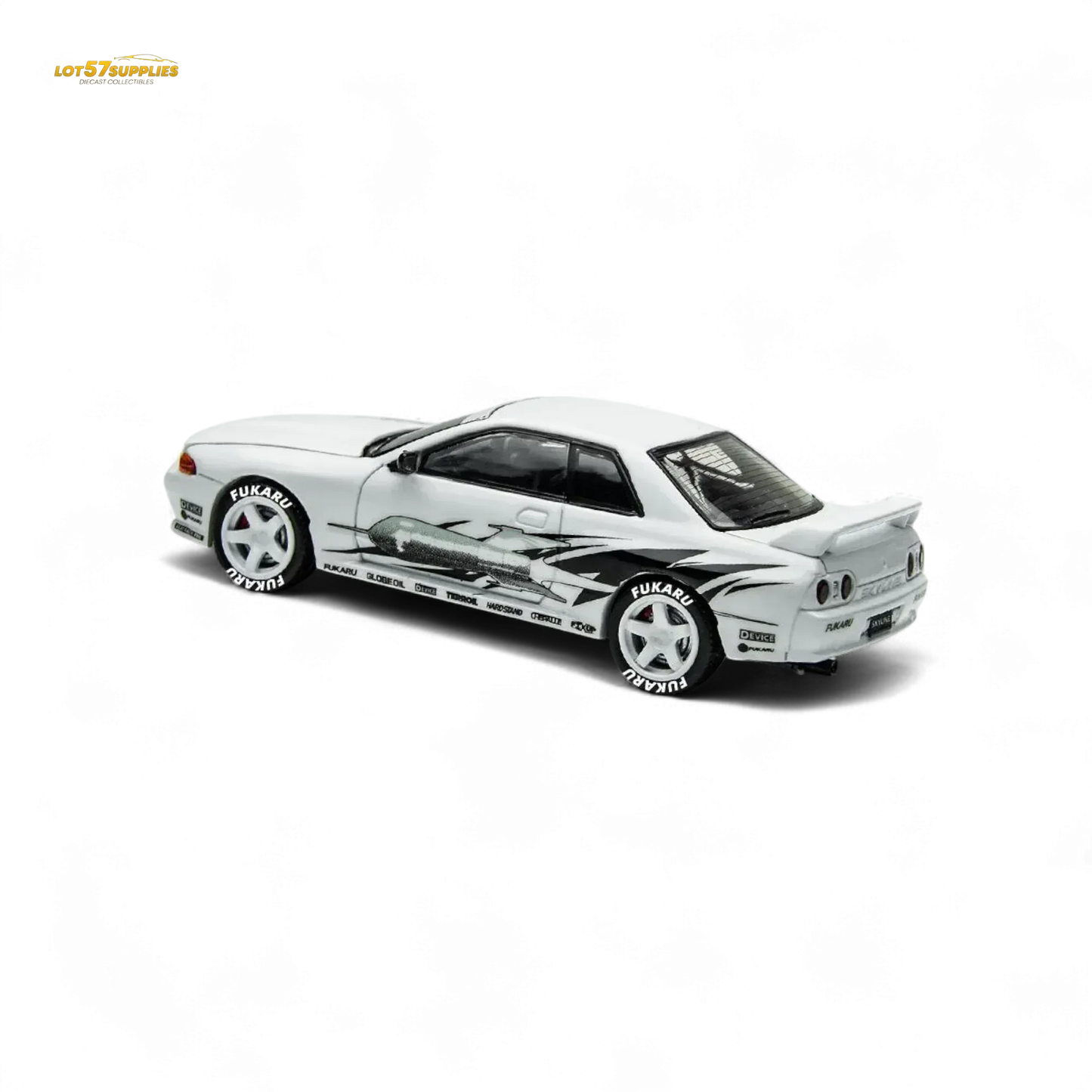 (Pre-Order) TimeMicro Skyline GT-R R32 Los Santos Drift - White 1/64 - ToylandEU