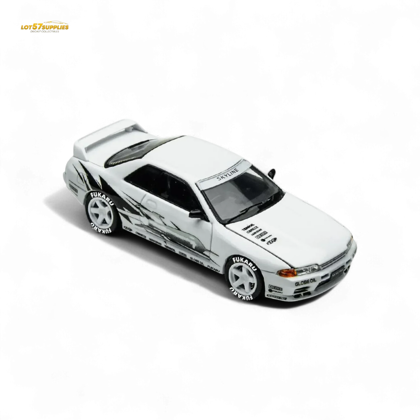 (Pre-Order) TimeMicro Skyline GT-R R32 Los Santos Drift - White 1/64 - ToylandEU