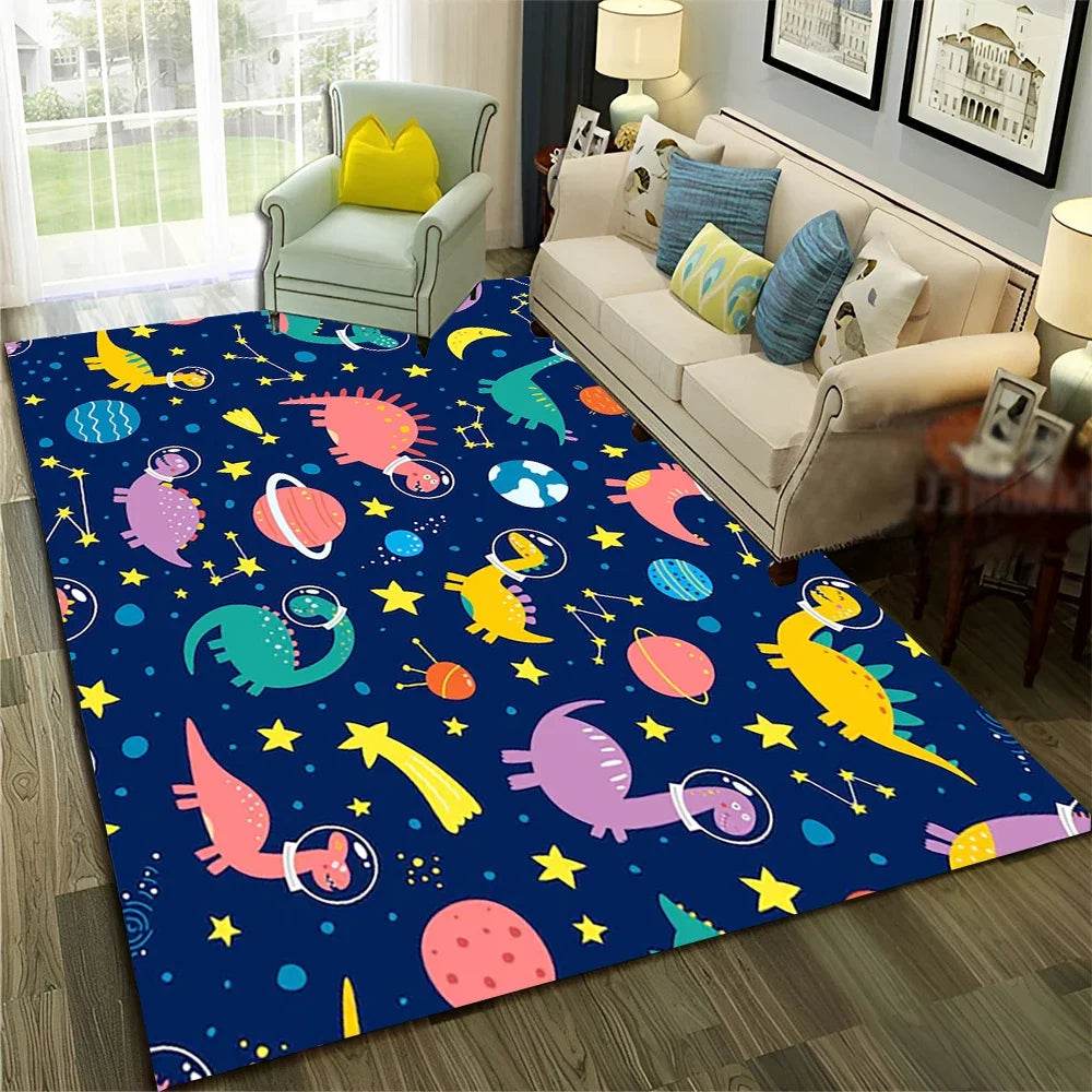 Premium 3D Dino Cartoon Space Rug Non Slip For Kids Room - ToylandEU