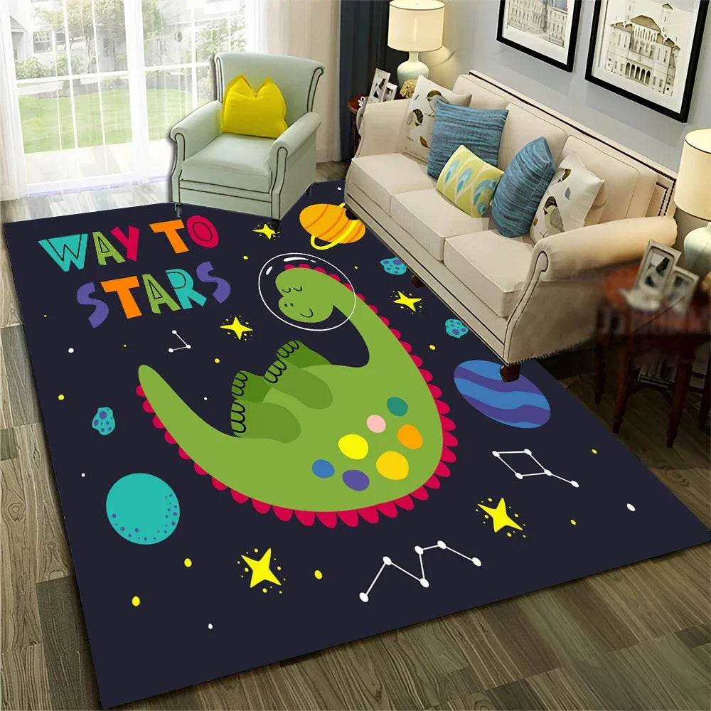 Premium 3D Dino Cartoon Space Rug Non Slip For Kids Room - ToylandEU